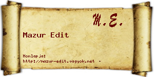 Mazur Edit névjegykártya