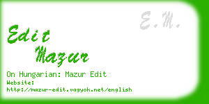 edit mazur business card